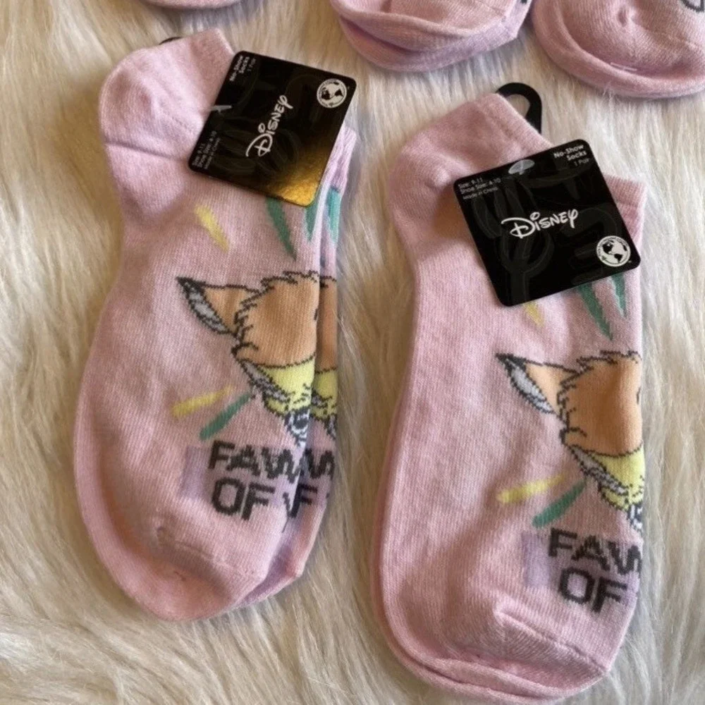 Disney Bambi Socks Womens Size 9-11 No Show Bundle Lot‎ Of 5